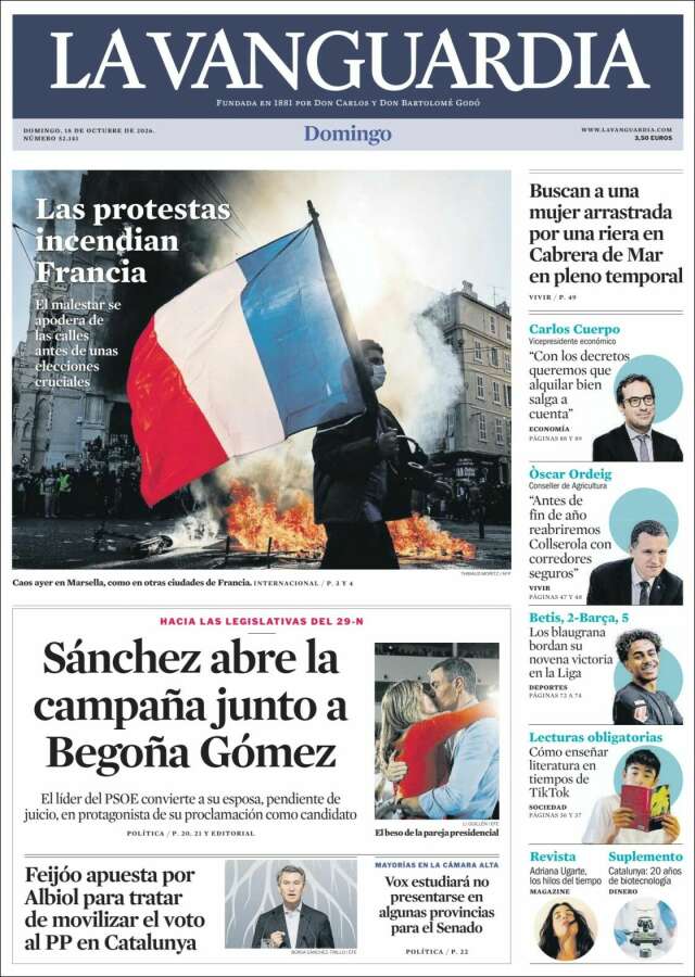 Portada de La Vanguardia