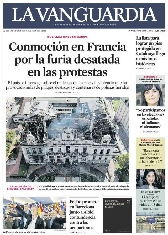Portada de La Vanguardia