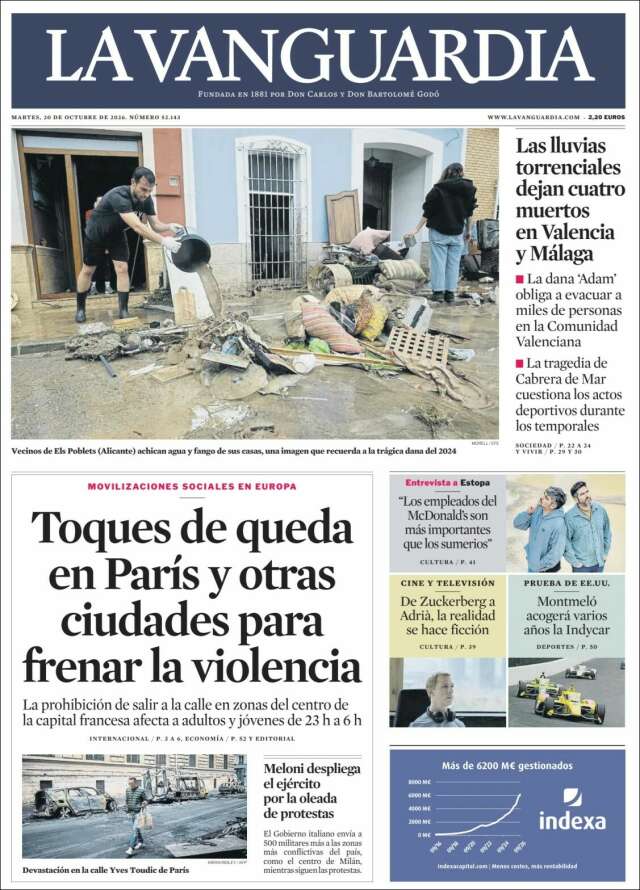 Portada de La Vanguardia