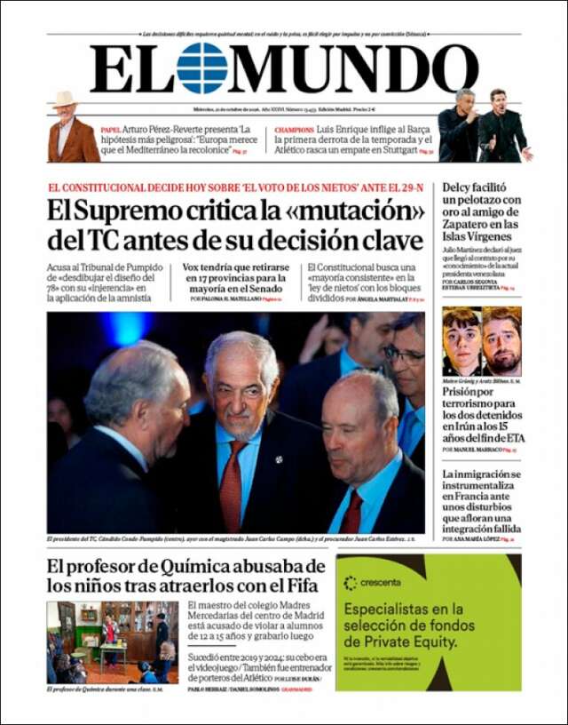 Portada de El Mundo