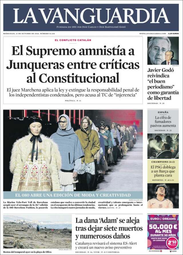 Portada de La Vanguardia