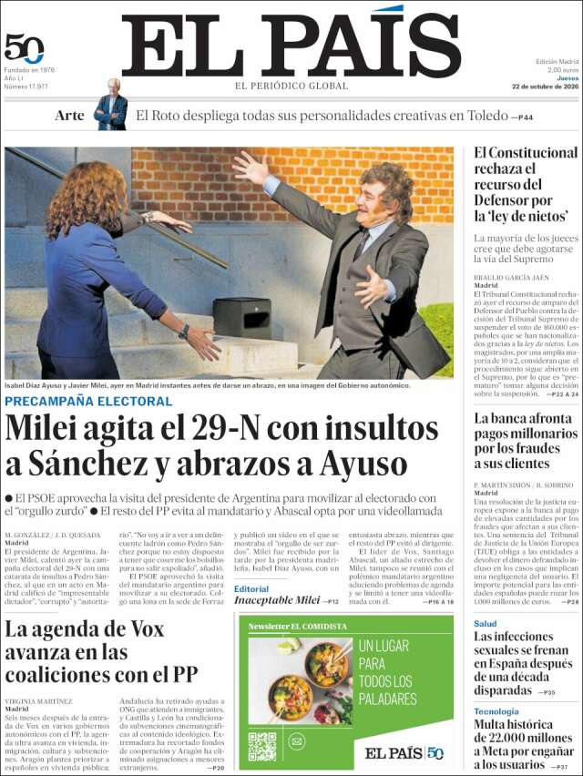 Portada de El País
