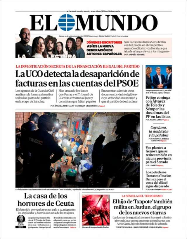 Portada de El Mundo