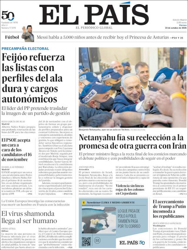 Portada de El País