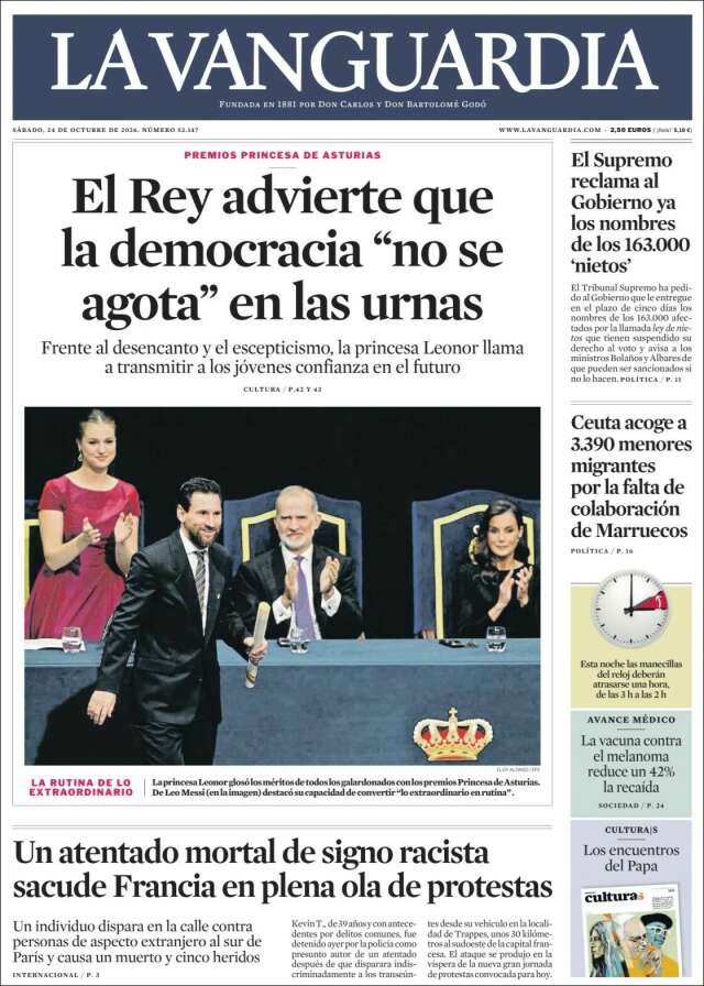 Portada de La Vanguardia