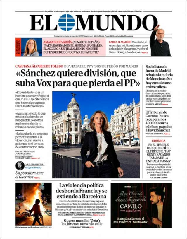 Portada de El Mundo