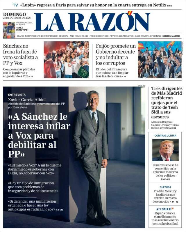Portada de La Razón