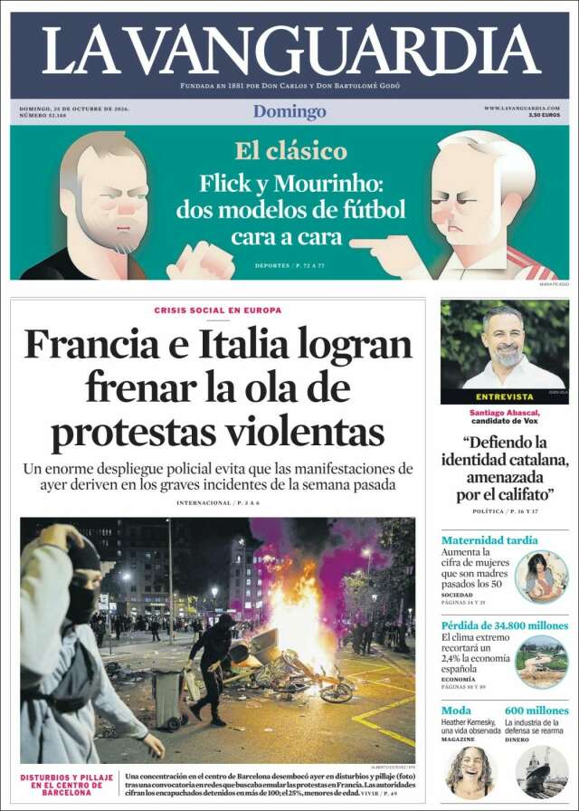 Portada de La Vanguardia