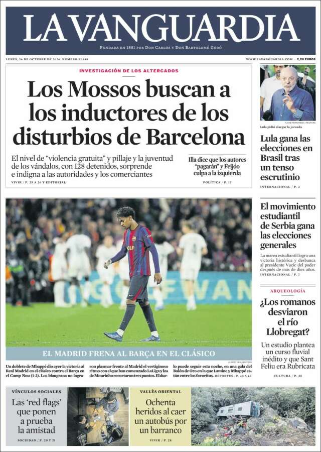 Portada de La Vanguardia