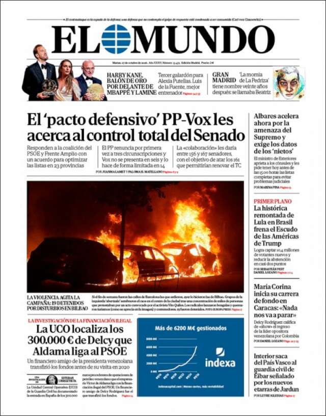 Portada de El Mundo