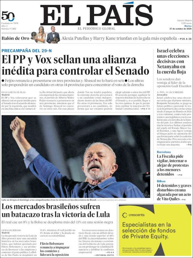 Portada de El País