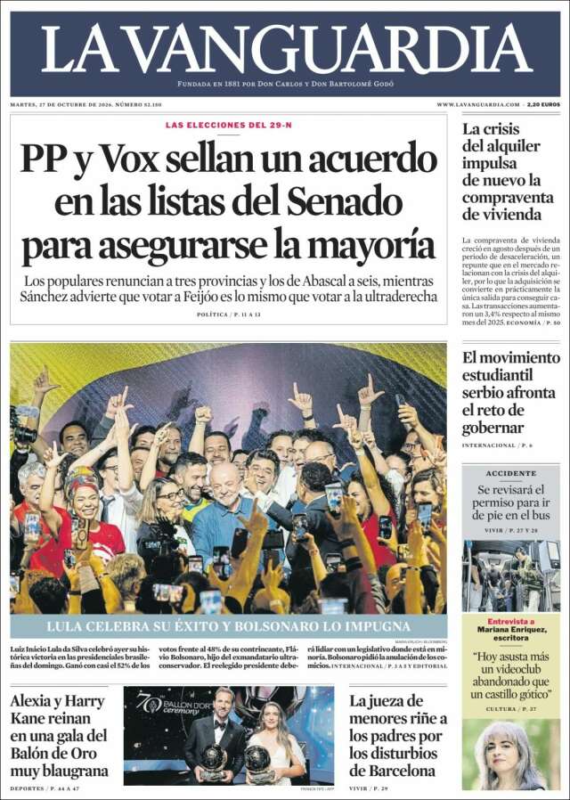 Portada de La Vanguardia