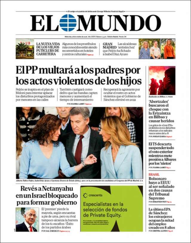 Portada de El Mundo