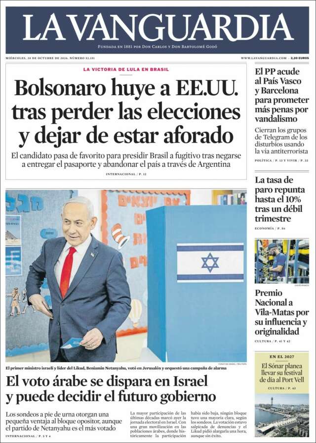 Portada de La Vanguardia