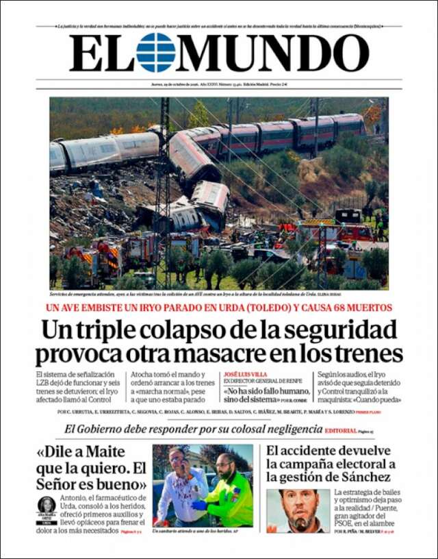 Portada de El Mundo
