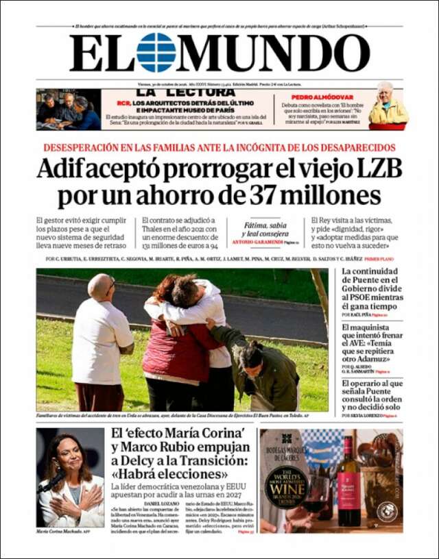 Portada de El Mundo