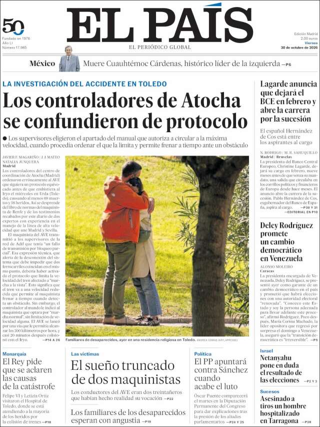 Portada de El País