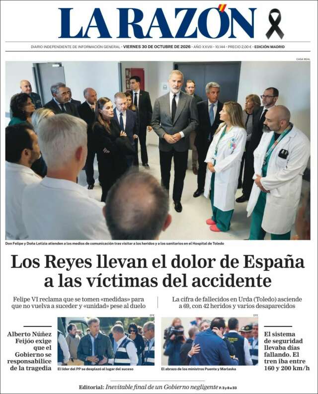 Portada de La Razón