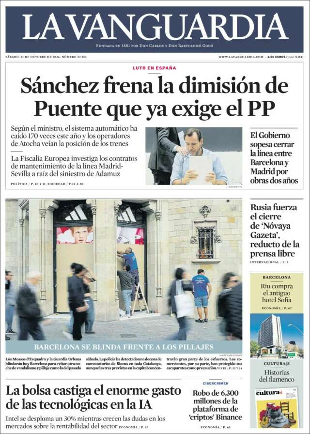 Portada de La Vanguardia